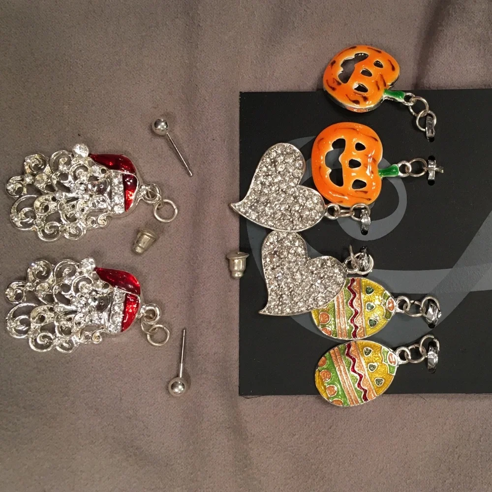 Interchangeable Pierced Earrings for Holidays - Picture 2 of 4